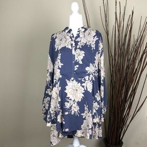 FREE PEOPLE | Blue Floral Shake it Mini Dress | XS